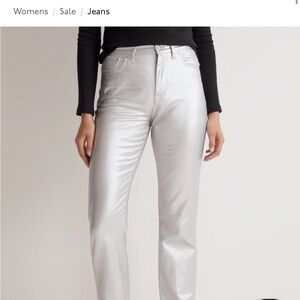 Madewell The '90s Straight Jean in Silver Foil